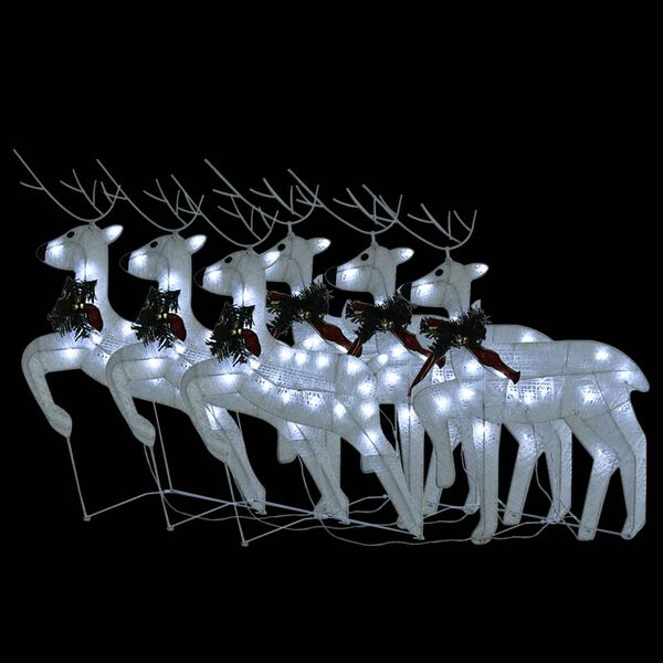 vidaXL Rennes de No&euml;l 6 pcs Blanc 120 LED
