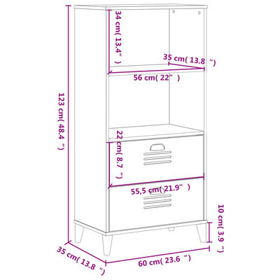 vidaXL Bibliothèque VIKEN blanc 60x35x123 cm bois d'ingénierie