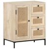 vidaXL Buffet 60x35x70 cm Bois de manguier massif et canne naturelle