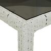 vidaXL Table de jardin blanc 250x100x75 cm résine tressée verre trempé