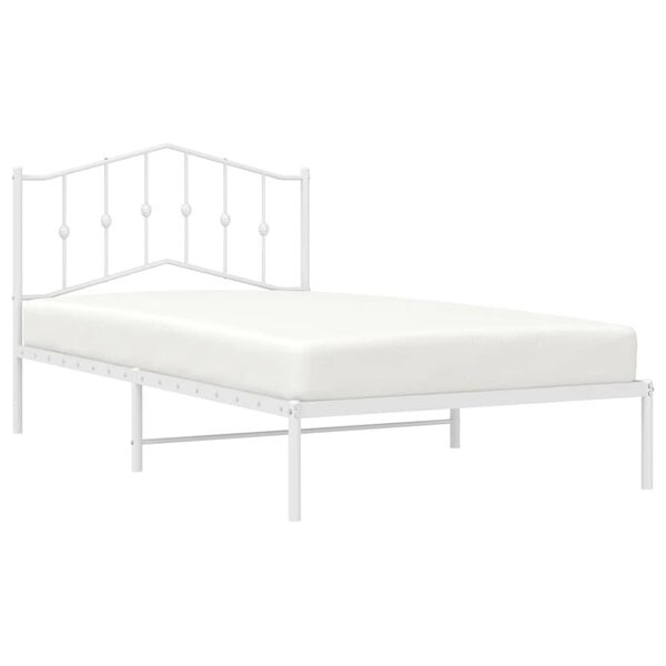 vidaXL Cadre de lit m&eacute;tal sans matelas et t&ecirc;te de lit blanc 100x200 cm