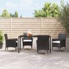 vidaXL Chaises de jardin avec coussins lot de 4 R&eacute;sine tress&eacute;e Noir
