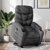 vidaXL Fauteuil inclinable de massage gris fonc&eacute; tissu
