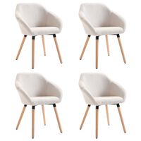 vidaXL Chaises à manger lot de 4 crème tissu