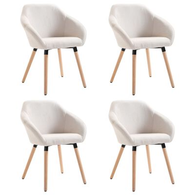 vidaXL Chaises à manger lot de 4 crème tissu