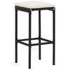 vidaXL Ensemble de bar de jardin 5 pcs noir bois massif acacia rotin