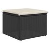 vidaXL Tabouret de jardin avec coussin noir 55x55x37 cm r&eacute;sine tress&eacute;e