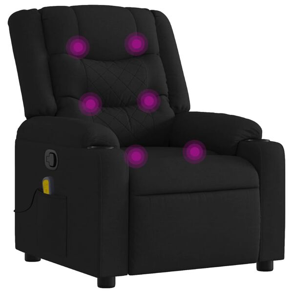 vidaXL Fauteuil de massage inclinable noir tissu