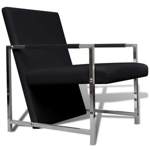 vidaXL Fauteuil cabriolet noir similicuir