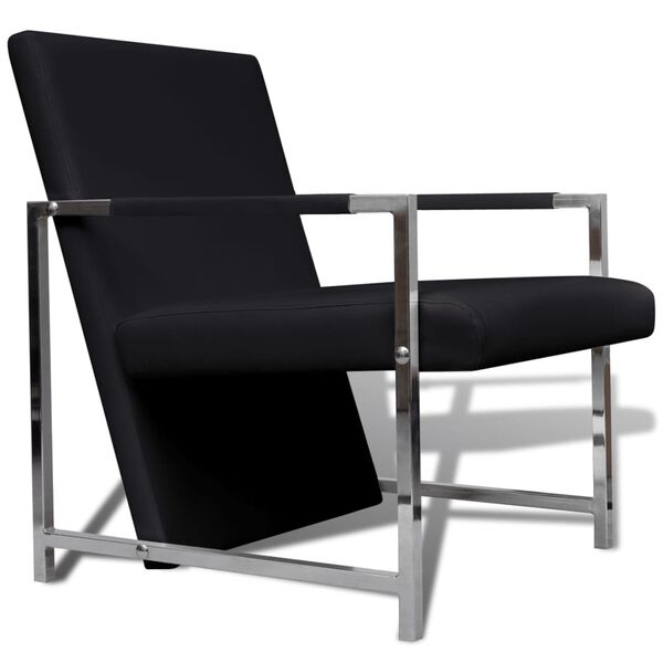 vidaXL Fauteuil cabriolet noir similicuir