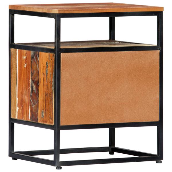 vidaXL Table de chevet 40 x 30 x 50 cm Bois de récupération et acier