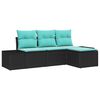 vidaXL Ensemble de Canap&eacute;s avec coussin 4 pcs Noir Poly Rattan