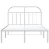 vidaXL Cadre de lit m&eacute;tal sans matelas et t&ecirc;te de lit blanc 135x190 cm
