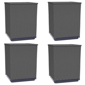 vidaXL Jardini&egrave;res 4 pcs noir 30x30x37 cm polypropyl&egrave;ne