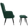 vidaXL Chaise de relaxation avec tabouret Vert foncé Velours