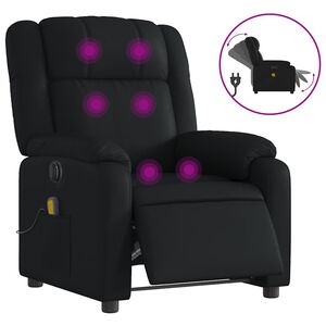 vidaXL Fauteuil inclinable de massage &eacute;lectrique noir similicuir