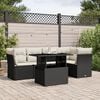 vidaXL Salon de jardin 6 pcs avec coussins noir r&eacute;sine tress&eacute;e