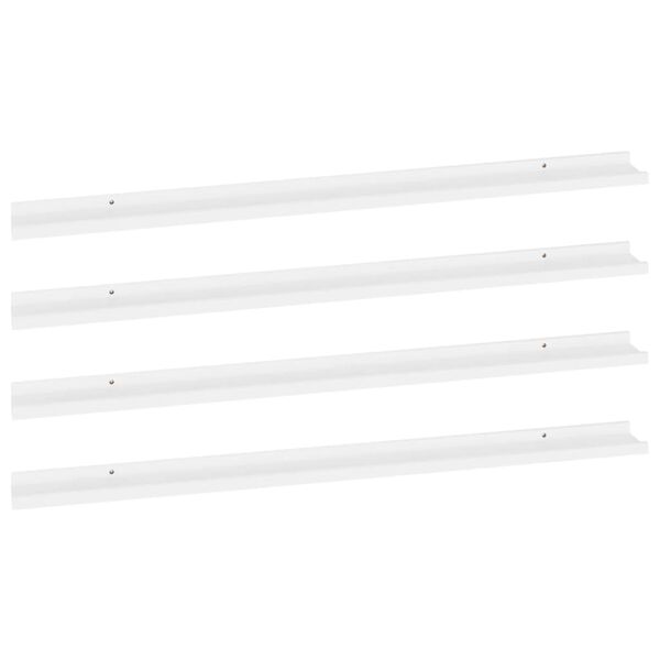 vidaXL &Eacute;tag&egrave;res murales 4 pcs Blanc 115x9x3 cm