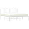 vidaXL Cadre de lit m&eacute;tal sans matelas et t&ecirc;te de lit blanc 183x213 cm