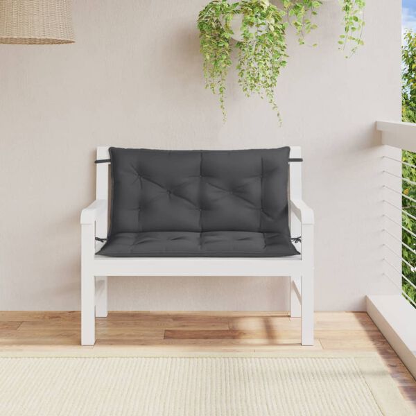 vidaXL Coussins de banc de jardin lot de 2 anthracite mélangé tissu