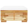vidaXL Repose-pied de jardin avec coussin cr&egrave;me Bois de teck massif