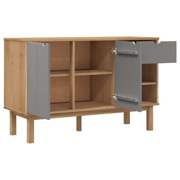 vidaXL Buffet OTTA Marron et gris 114x43x73,5 cm Bois massif pin