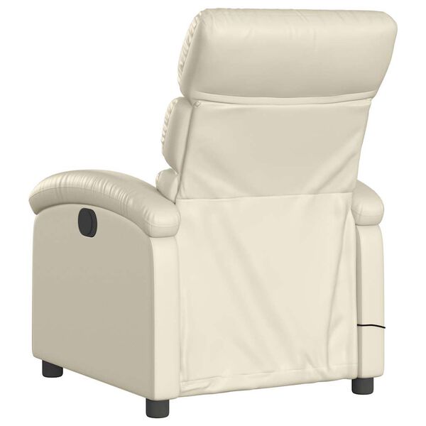 vidaXL Fauteuil inclinable de massage &eacute;lectrique cr&egrave;me similicuir