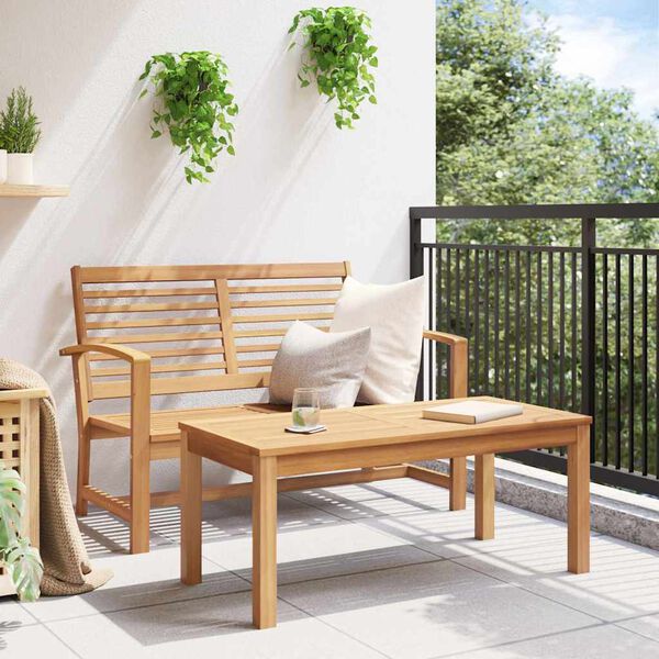 vidaXL Ensemble de canapé de jardin Naturel Bois de teck solide