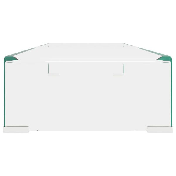 vidaXL Meuble TV/pour moniteur 80x30x13 cm verre transparent