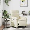 vidaXL Fauteuil inclinable de massage &eacute;lectrique cr&egrave;me similicuir