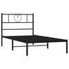 vidaXL Cadre de lit m&eacute;tal sans matelas avec t&ecirc;te de lit noir 100x200cm