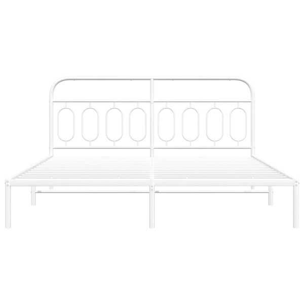 vidaXL Cadre de lit métal sans matelas et tête de lit blanc 193x203 cm