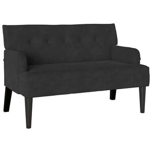 vidaXL Banc Chesterfield Noir 112 x 65.5 x 75 cm Velours
