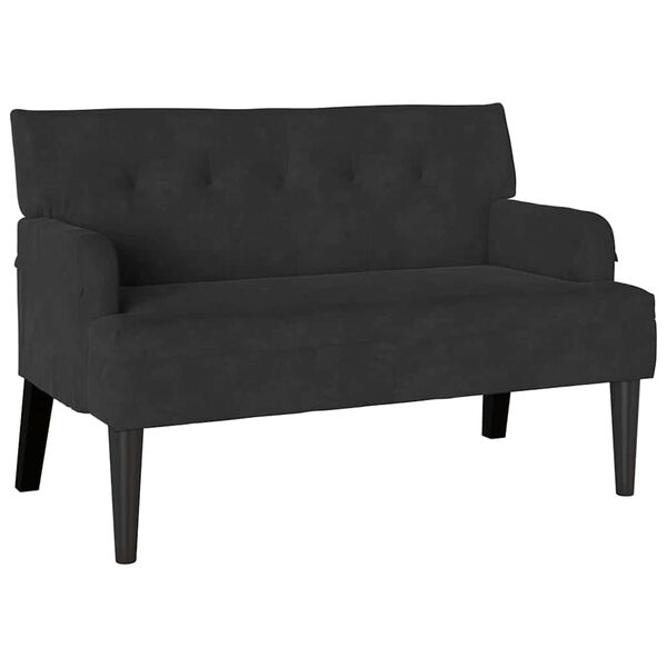 vidaXL Banc Chesterfield Noir 112 x 65.5 x 75 cm Velours
