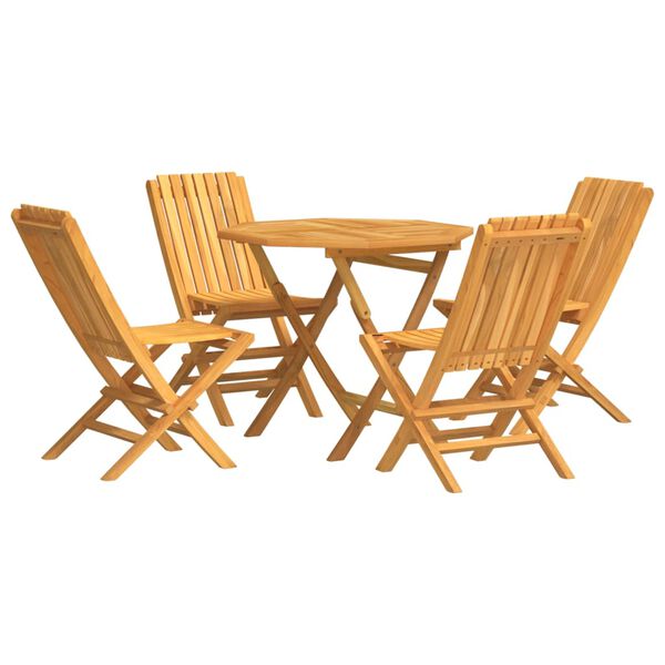 vidaXL Ensemble &agrave; manger de jardin 5 pcs Bois de teck massif