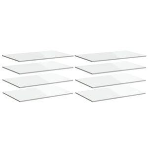 vidaXL Panneaux de biblioth&egrave;que 8 pcs blanc brillant bois d&rsquo;ing&eacute;nierie