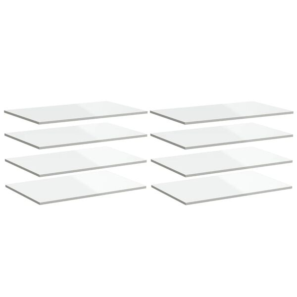 vidaXL Panneaux de biblioth&egrave;que 8 pcs blanc brillant bois d&rsquo;ing&eacute;nierie