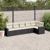 vidaXL Salon de jardin 6 pcs avec coussins noir r&eacute;sine tress&eacute;e