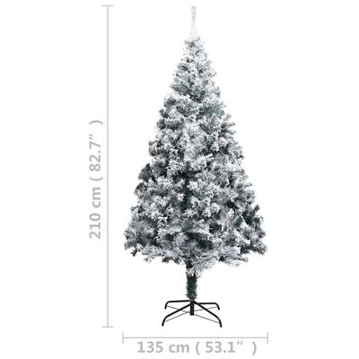 vidaXL Arbre de Noël artificiel pré-éclairé et boules vert 210 cm PVC