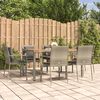 vidaXL Ensemble &agrave; manger jardin et coussins 7 pcs gris rotin