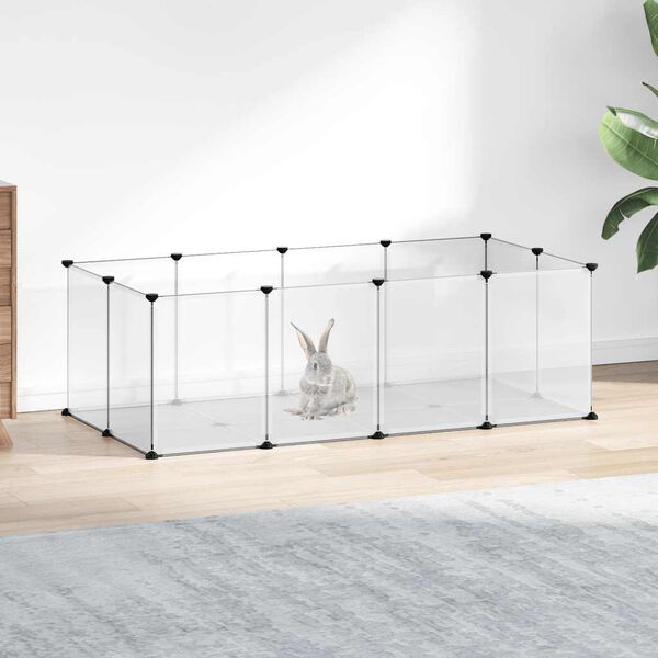 vidaXL Cage pour petits animaux Transparent 144x74x46,5 cm PP et Acier