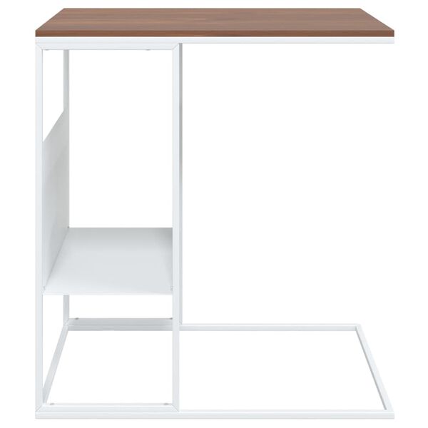 vidaXL Table d'appoint Blanc 55x36x59,5 cm Bois d'ing&eacute;nierie