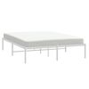 vidaXL Cadre de lit m&eacute;tal sans matelas blanc 150x200 cm