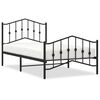 vidaXL Cadre de lit métal sans matelas avec pied de lit noir 100x190cm