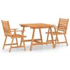 vidaXL Ensemble &agrave; manger de jardin 3 pcs Bois d'acacia solide