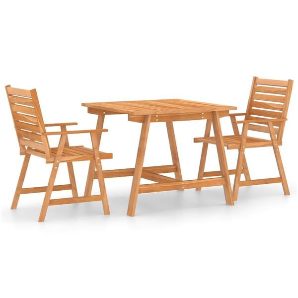 vidaXL Ensemble &agrave; manger de jardin 3 pcs Bois d'acacia solide