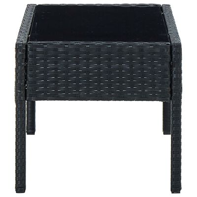 vidaXL Table de jardin Noir 75x40x37 cm Résine tressée