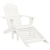 vidaXL Chaise de jardin Adirondack avec pouf et table Sapin Blanc