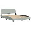 vidaXL Cadre de lit sans matelas gris clair 137x190 cm velours