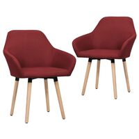 vidaXL Chaises à manger lot de 2 rouge bordeaux tissu